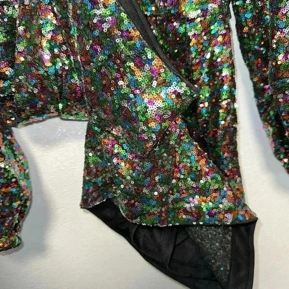 NWT!Gabrielle Union Rainbow Sequence Romper, Small, Party, Cocktail, Formal, NYE - Picture 14 of 16